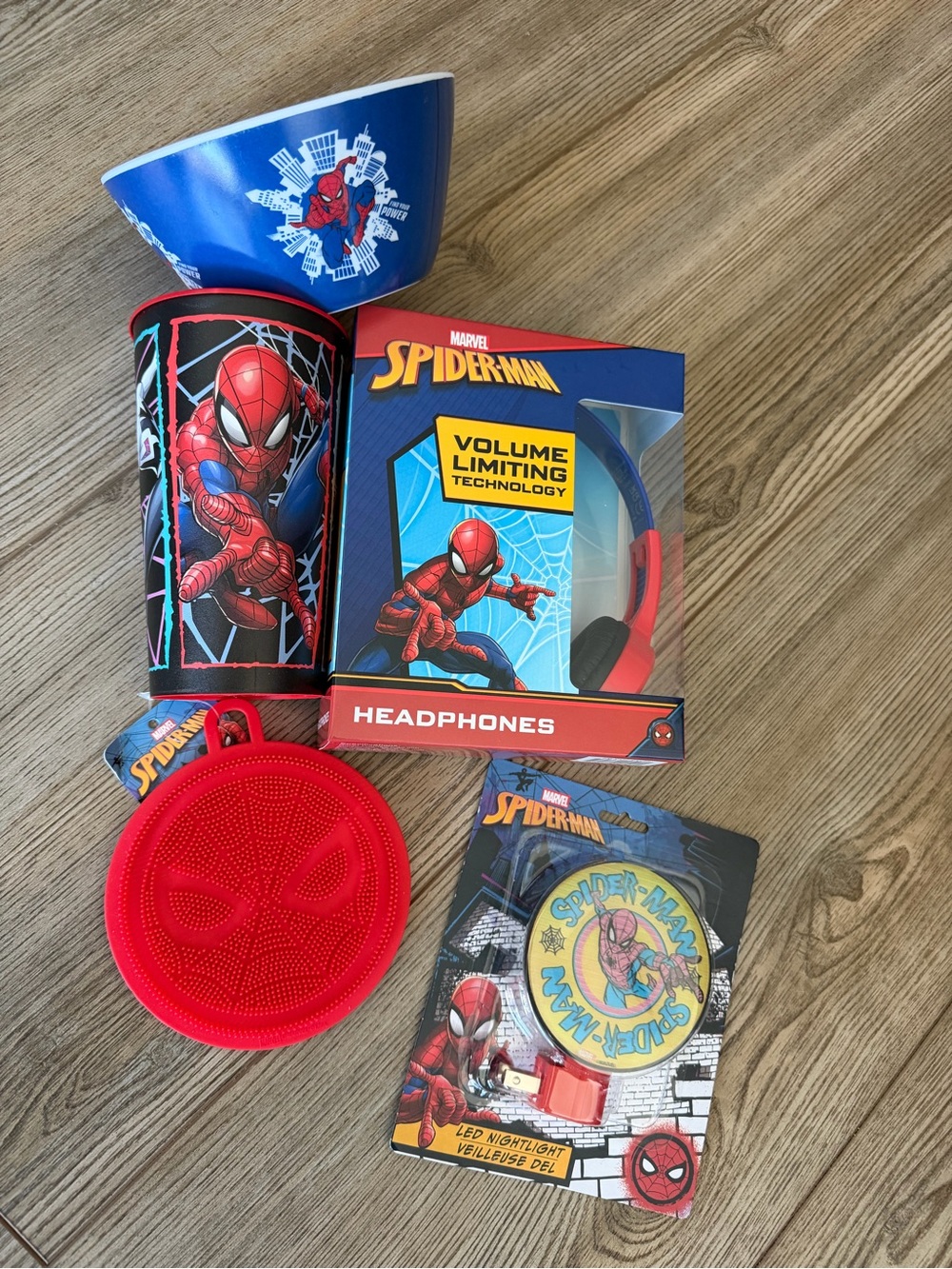 Spiderman Kids Red and Blue On-Ear Headphones with Volume Limiting